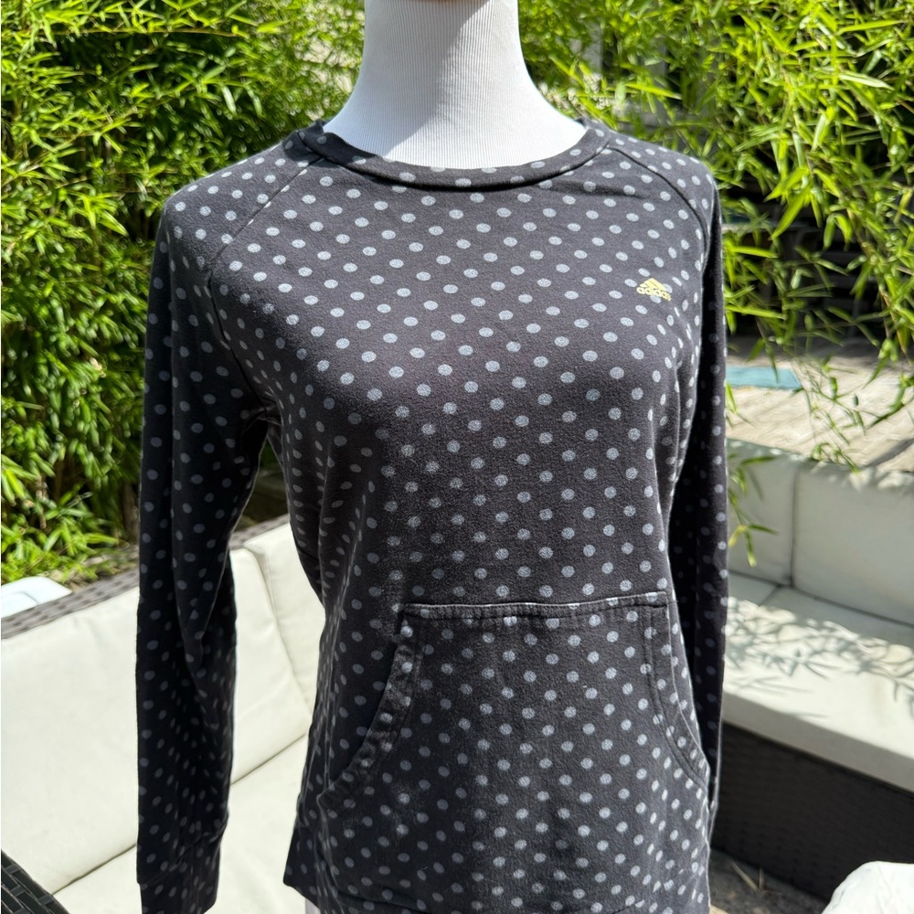 Adidas Polka Dot Long Sleeve Pocketed Crewneck